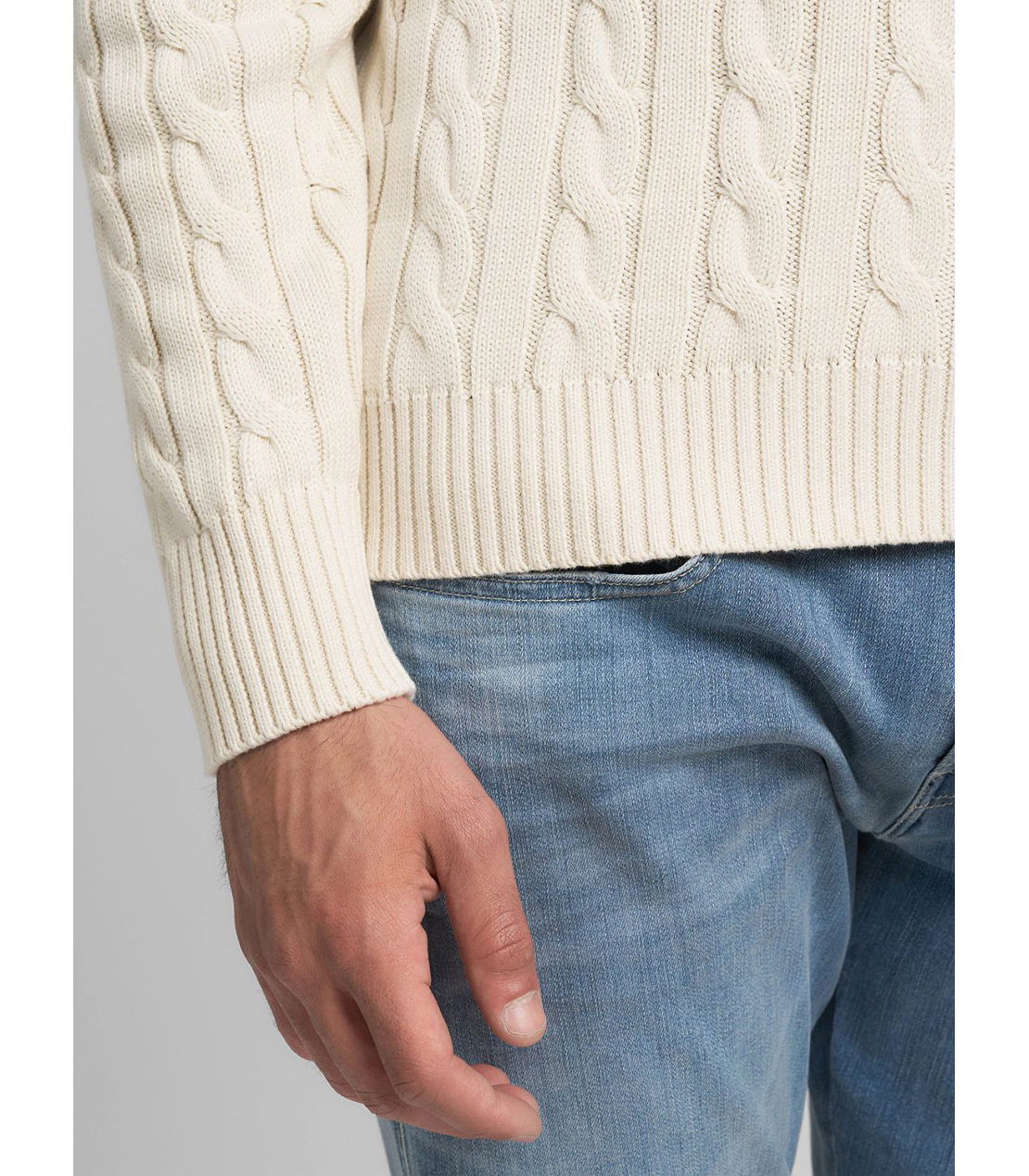 ケーブル編みコットンプルオーバー 詳細画像 アイボリー 7